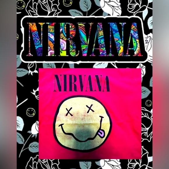 Nirvana Short Sleeve Crop T-Shirt Band Tee - Picture 3 of 4